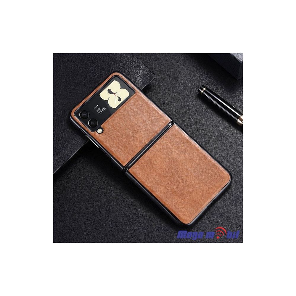 Futrola Samsung Galaxy Z Flip 3 5G Leather brown (predna i zadna)